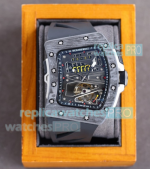 Swiss Replica Richard Mille RM 70-01 Alain Prost Watch Carbon Case Black Rubber Strap